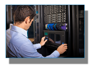 Content image: tech working on network