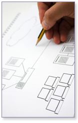 Right side image:  Hand and schematic